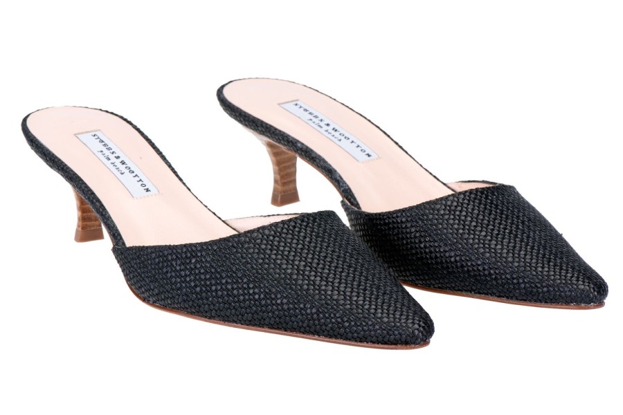 Women Stubbs and Wootton | Raffia Black Greta