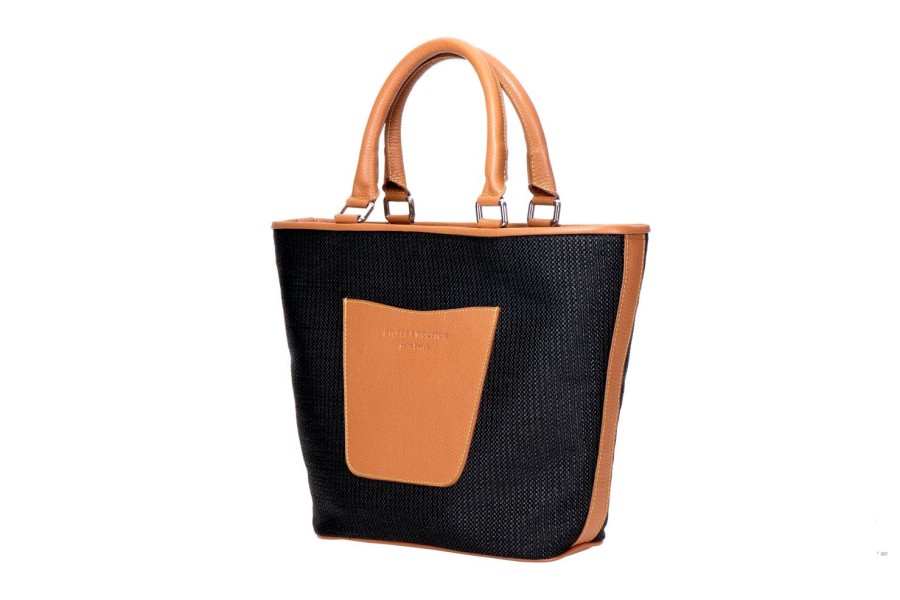 Accessories Stubbs and Wootton | Raffia Black Midi Tote