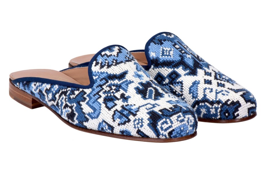 Women Stubbs and Wootton | Heriz Blue Mule (Women)