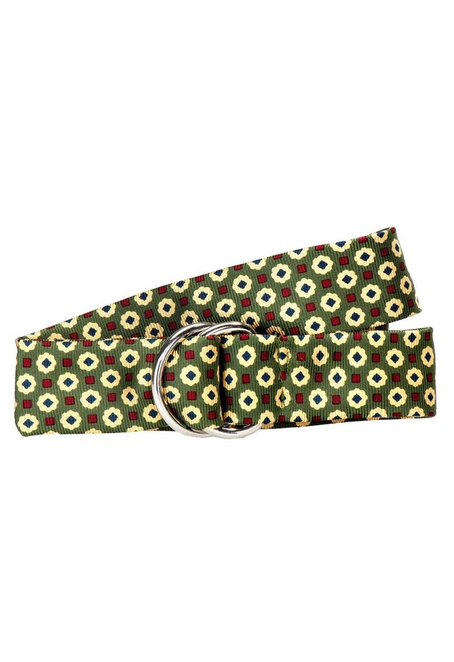 Accessories Stubbs and Wootton | Medallion Sage Silk Belt