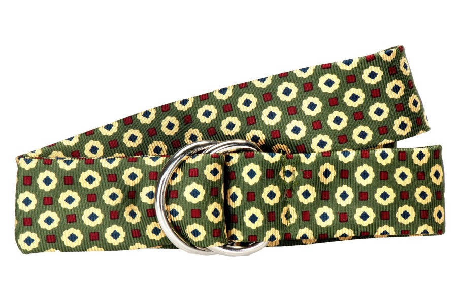 Accessories Stubbs and Wootton | Medallion Sage Silk Belt