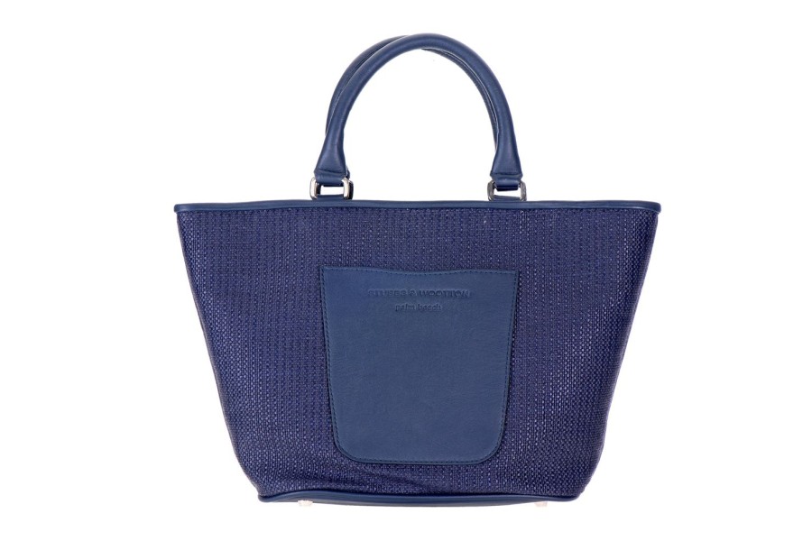 Accessories Stubbs and Wootton | Raffia Navy Midi Tote